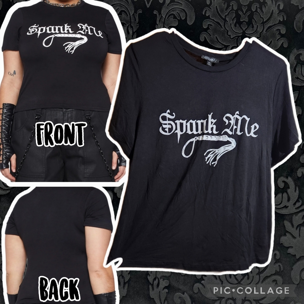 ❌️SOLD❌️ Dolls Kill Widow 2X Indulge Spank Me Baby Tee